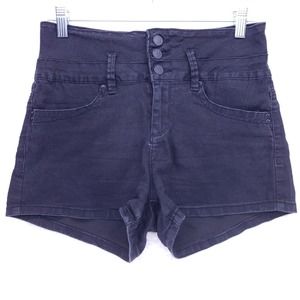 YMI Black Wannabettabutt 3 Button Shorts Women Size 9 High Rise Casual Pants